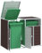 Myheimly Mülltonnenbox Müllbox Mülltonnenverkleidung Mülltonne Mülltonnenbox Müllcontainer Gerätebox Braun,2 Tonnen