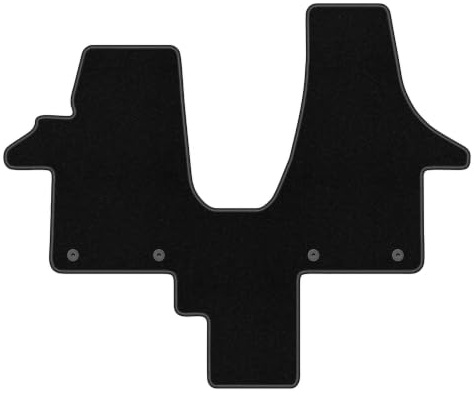 Wielganizator Velours Vorne Fußmatten passend für VW Transporter T5 (2003-2015) | Qualität: Basic - Genaue Passform, rutschfeste Untregrund 2-teilig - Schwarz
