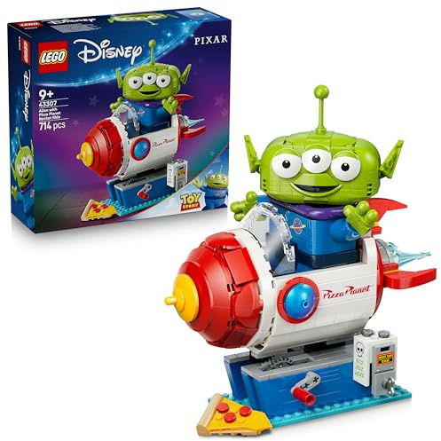 LEGO Disney and Pixar Toy Story Utomjording med Pizza Planet-raket – Byggleksak från Disney för barn – Toy Story rumsdekoration för flickor och pojkar – Modellbyggsats för filmfans från 9 år – 43307