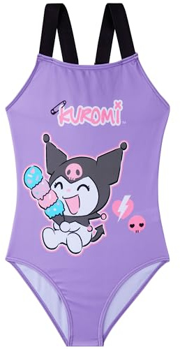 Hello Kitty Bañador Niña 5-14 Años, Traje de Baño Infantil Una Pieza con Tirantes Ajustables, Ropa de Baño para Playa Piscina, Verano Regalo Niña