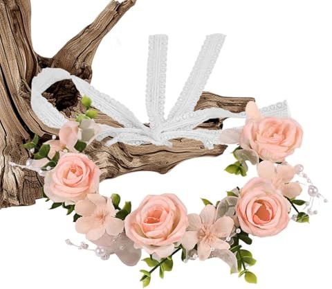 Blomster Hårband Konstgjorda Håraccessoarer till Flickor | Romantisk Ros Blomsterhuvudprydnad För Dam För Fest, Födelsedag, Bröllop, Nattvard, Jul, Festival, Evenemang Och Firande