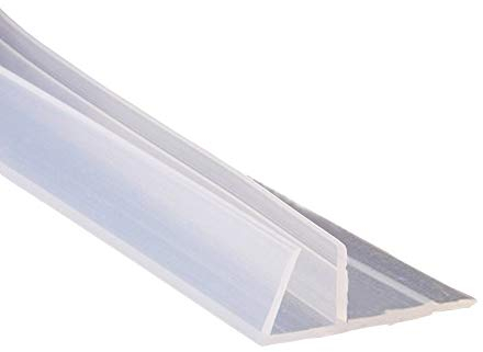 ETOPARS Bath Door Seal Strip Shower Screen Balcony Window Gap Seal Curved Flat Rubber Glass Bottom Frameless Weather 8mm 78 F Shape for 0-20mm Gap