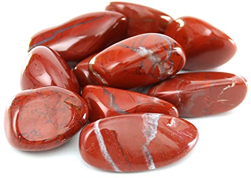 Nvzi tumlade polerade naturliga röda jaspisstenar, kristaller och helande stenar Kvartsbulk för Wicca, Reiki, helande energi, chakrastenar, trolldomstillbehör (10 st)