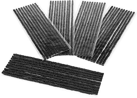 50 Piezas Tira de Reparación de Neumáticos Tiras Repara Pinchazos Coche de Reparación de Pinchazos de Neumáticos de Goma Cuerdas de Reparación de Neumáticos de Automóviles Negro 200 X 3.5 mm