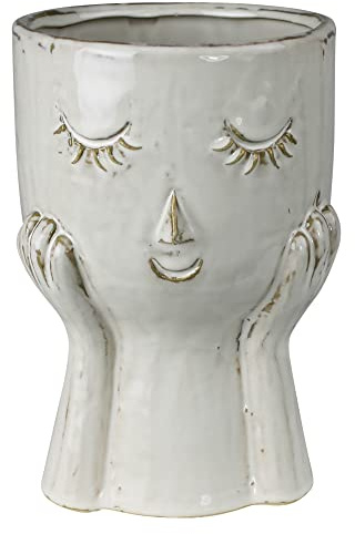 HomArt June Face Vase, 7-inch Height, Ceramic