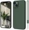ElestBela iPhone 13 Hülle Silikon Case, Hanyhülle , Ultra Dünn Slim mit Microfiber, Kratzfeste Rundumschutz Case Schutzhülle Hülle für iPhone 13 6.1'' Dunkel Grün