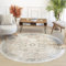 Livabliss Bridgetown Teppich waschbar in der Waschmaschine - Vintage Teppich waschbar für Wohnzimmer 200 cm Rund, Schlafzimmer, Küche - Orientalischer Boho Style Teppiche, Teppich Groß in Braun, Creme
