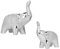 Moaobooh 2 Stück Elefant Statue，Wohnzimmer Deko Modern Figure，Dekoration für Wohnzimmer, Schlafzimmer, Büro, Bücherregal (Silber)