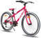 JOYSTAR Lubbock 24 Zoll Kinderfahrrad für Jungen & Mädchen im Alter von 9-13 Jahren Hardtail Mountainbike für Kinder mit 7-Gang,Rot