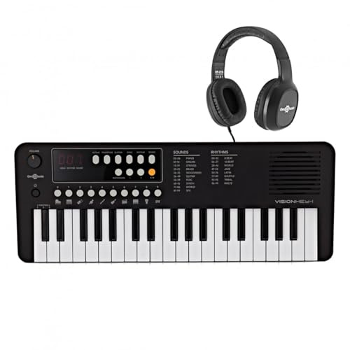 VISIONKEY-1 37 Key Portable Mini Keyboard with Headphones, Black