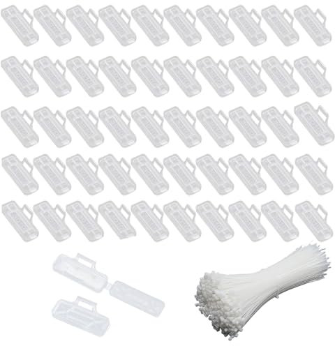 ElevaPulse 50 Stück Kabelbeschriftung Clip Set mit Kabeletiketten und Kabelbindern, Wiederverwendbare Transparente Kabelkennzeichnung Box