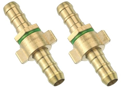 QUARKZMAN 10 mm slangkoppling mässing dubbelnippel koppling, 2 stycken slangkopplingar bensinslang slangarmaturer trädgårdsslang för anslutning av vattenslangar