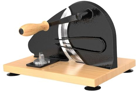 pistro Affettatrice manuale per pane con lama seghettata, larghezza regolabile, per uso domestico e commerciale (30 x 19,8 x 19 cm)