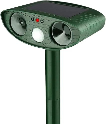 Répulsif Chat Ultrason, Repulsif Chat Solaire & Répulsif Ultrason Anti Rongeurs Étanche, Repulsif Chat Exterieur avec Détecteur de Mouvement pour Anti Chats Chiens Souris Animaux Sauvages﻿﻿