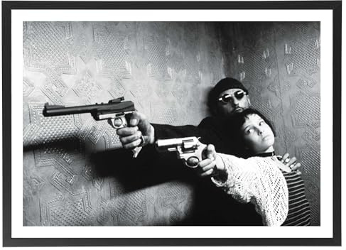 Générique Tableau film Léon affiche 70 x 50 cm noir et blanc cinéma cadre inclus