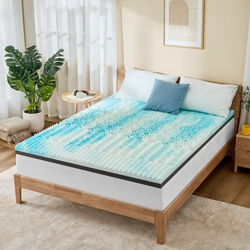 Erdoru Firm Mattress Topper Full Size 3 Inch, Pain Relieving Foam Bed Topper for Extra Support, 5-Zone Memory Foam&High-Density Foam Mattress Pad, CertiPUR-US Certified