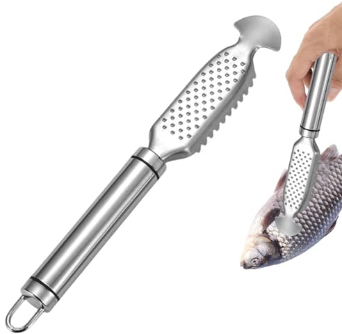 XIAOGUA Squamatore Pesce Squamatore for Pesce in Acciaio Inossidabile Dente di Sega Disincrostante Strumento Raschietto Pesce Pulizia Pesce per Squame di Pesce più Veloci e Facili Rimuovere