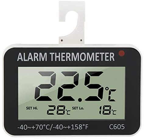 FTVOGUE Frigorífico Termómetro Congelador digital Temp Tester Alarma Pantalla LCD con gancho