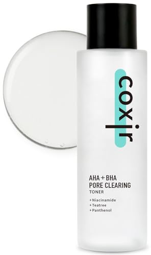 COXIR AHA+BHA Clearning Toner (150ml, 5,07 fl.oz.) |Vulkanwasser basierter Toner | für Öl Balance im Gesicht | Porenminimierer |
