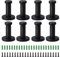 SWAWIS 8 Stück Garderobenhaken Schwarz Kleiderhaken Rund Wandhaken 53mm Edelstahl Handtuchhaken Haken Schwarz inkl. Befestigungsmaterial, Rostfrei Kleiderhaken für Badezimmer Küche Schlafzimmer
