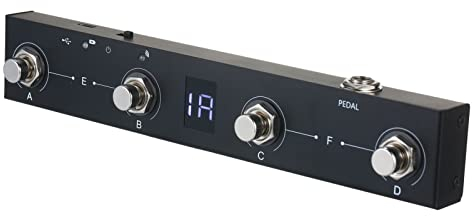 Irfora Pedale controller a pedale MIDI BT Controller MIDI wireless Ricaricabile 4 pulsanti Pedale MIDI portatile Pedale Controllo APP