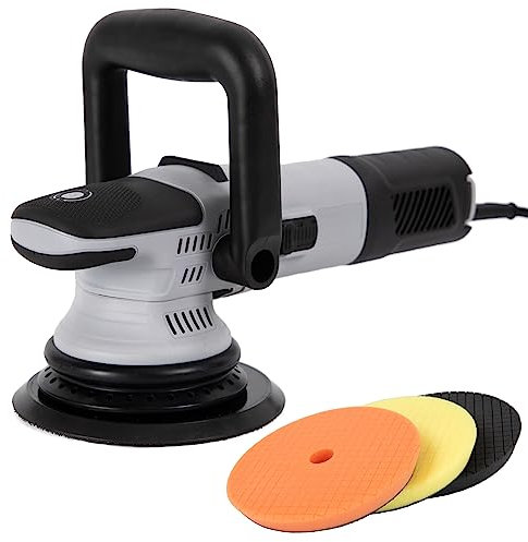 Steel Force PRP67509 Pulidora de doble acción/DA de 6 pulgadas, enceradora con interruptor de bloqueo y 6 velocidades variables para detalles de automóviles, limpieza de azulejos y pulido de madera