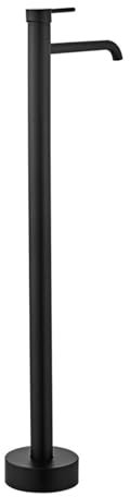 BiaoTeng Grifo de Pie para Bañera Exenta Grifo Monomando Frío y Caliente Latón Grifo de Bañera Independiente Negro