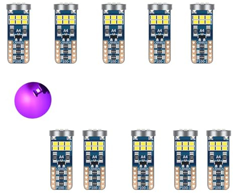 YOUNLEN T10 W5W LED (Rosa),Canbus Sin Errores,12V,396LM,2.1W,18SMD 2016Chips,LED Luces Interiores Del AutomóVil, Luces Interiores Del AutomóVil Esperar(Paquete De 10)