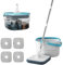 360° Spin Mop and Bucket with 3 Washable Microfiber Pads, Separation of Dirty&Clean Water, Mop and Buckets Sets for Cleaning Floor, Wall, Glass