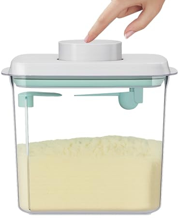 KAIYAYA Milk Powder Dispenser 1700ml, Milk Powder Storage Box Baby Food Container | Moisture-proof | Sealed Container | Portable - with Spoon, Push-Button Design, BPA-Free, Removable