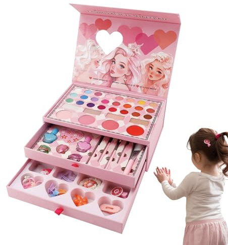 Kit di Trucco per Bambini - Set Gioco Trucco per Bambini - Kit Bellezza Cosmetico Educativo per Festa di Compleanno Spettacolo Teatrale Recita Scolastica