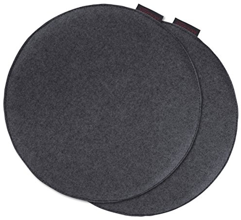 Magma-Heimtex AVARO Stuhlkissen Filzimitat 2´er-Set rund Ø ca. 35cm (anthrazit)