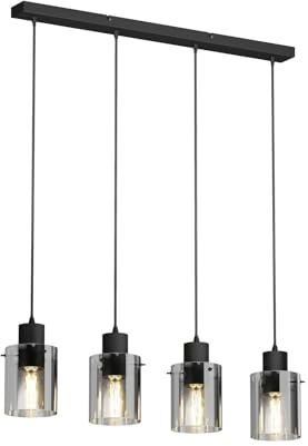 Lindby Ceiling Light Kourtney dimmable (Modern) in Black for e.g. Living Room & Dining (4 Light Sources, E27) from Pendant Lighting lamp Hanging Ceiling