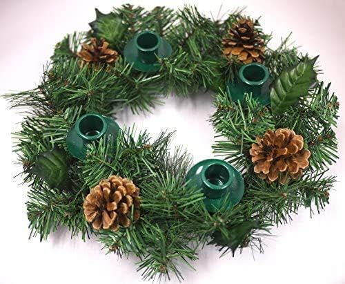 Traditional Christmas Advent Wreath. For Advent Calendar Season Candle Holder -Centerpiece Decor – Advent Wreaths Ring Candle Holder and X-mas Candles Candleholder Decorations-Advent Gifts