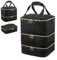 Bolsa organizadora de Esmalte de uñas Grande con Capacidad para 84 Botellas (15 ml) y lámpara de uñas, Estuche de Transporte de Esmalte de uñas, Suministros de uñas de Viaje (Negro)