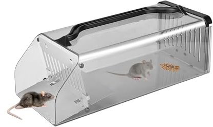 Humane Rat Traps - Transparent Humane Mouse Traps, Effective Mouse Traps for Indoors/Outdoor Rat, Humane Mice Trap, Reusable & Washable Mousetraps Safety for Children and Pets 1230