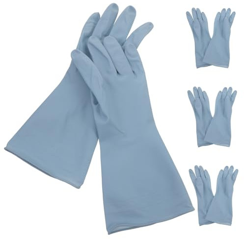 Cabilock 4pairs Eczema Washing up Gloves Dishwasher Gloves Pvc Reusable Kitchen Household Cleaning Long