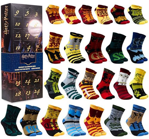 Get Trend Harry Potter Calendario Adviento 2025 con 24 Pares Calcetines Divertidos Colores para Mujer y Niña Adolescente, 33-39, Regalo Original (Multi Harry Potter)