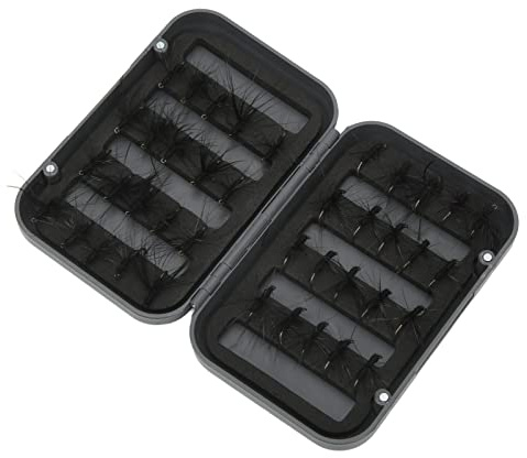 POENVFPO Kit de Mouches de Pêche à la Mouche, Leurres Fabriqués à la Main avec Boîte étanche, Ensemble d'appâts Réalistes pour Fourmis Noires, 40 Pièces