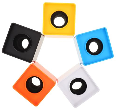 5pcs Square Mic Flag Plastic Logo Holder for Handheld Interviews | 37mm Id Box Design, Portable Prop Setups, Suitable for Podcasts and Station Branding