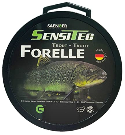 Sensitec monofilie Angelschnur aus Nylon, 400m, Zielfischschnur, Angelsehne,Bastelschnur (Forelle, 0,25 mm)