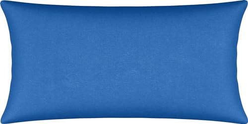 Erwin Müller Kissenbezug, Kissenhülle Single-Jersey Murnau - blau Größe 40x80 cm - bügelfrei, strapazierstark, elastisch, mit Reißverschluss
