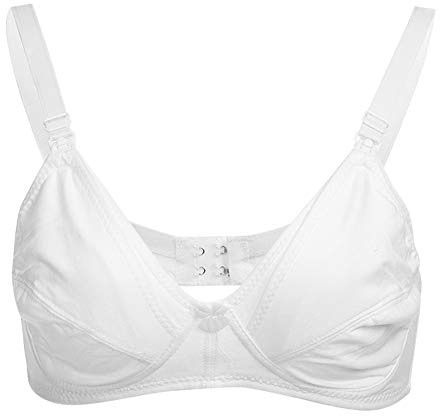 Reggiseno maternità, Design Aperto Davanti, Cotone Puro, Supporto ergonomico, Bianca, per Gravidanza e Allattamento, 36/80
