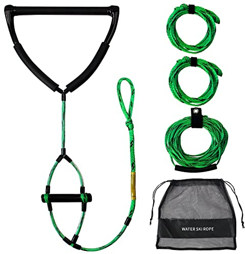 MAYAPHILOS 75ft Wakeboard Water Ski Kneeboard Rope with 15in Floating Handles,4 Sections Watersports Tow Rope for Tubing