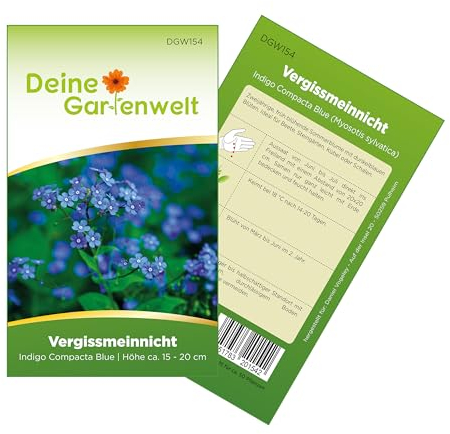 Vergissmeinnicht Indigo Compacta Blue Samen - Myosotis sylvatica - Vergissmeinnichtsamen - Blumensamen - Saatgut für 50 Pflanzen