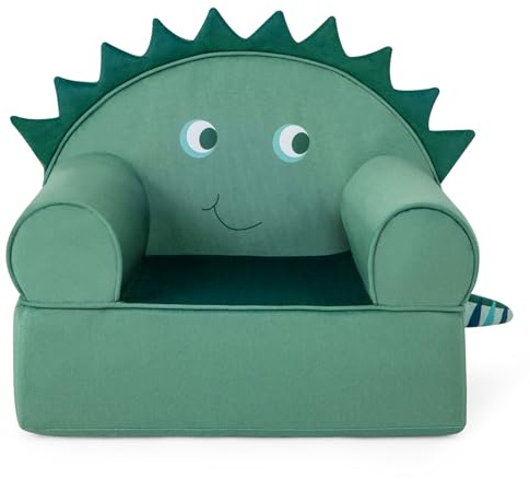 Costzon Kids Couch, Children's Sofa Armchair with Washable Velvet Cover & Soft Sponge Filling, Upholstered Sofa Chair for Boys Girls, Preschool Bedroom Playroom Gift Presents, Toddler Couch (Dinosaur)