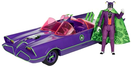 McFarlane Toys DC Retro Batmobil & The Joker (Batman 66') 2 Stück, Gold Label, Amazon Exclusive