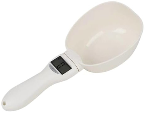 Byeaon Cuchara de báscula electrónica, Cuchara de báscula para alimentos para mascotas | con báscula de cuchara medidora digital con pantalla LCD | Báscula de cuchara medidora de alimentos para