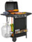 Outsunny Barbecue à gaz portable avec 3 + 1 brûleurs 9,5 kW avec thermomètre, table latérale, étagère à épices, grille récupérateur de graisse 2 roues pour jardin extérieur camping Noir