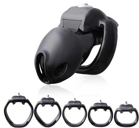 VeagleFly New HT-V5 Chastity Cage | Adult Sex Toy for Men| Cage Chastity Devices Male Chastity Cage 5Rings Men Toys (Black, Nano)